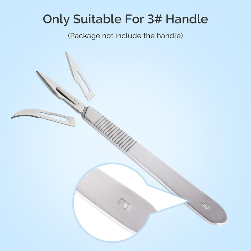 JMU 100pcs Disposable Surgical Scalpel Blades #15 Stainless Steel Sterile gallery