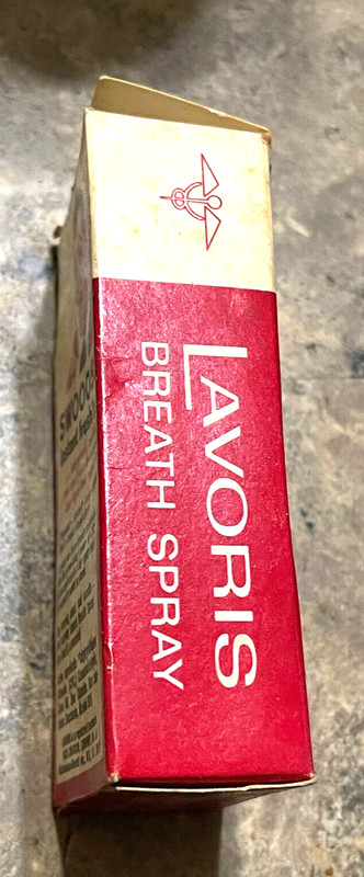 RARE RETRO VINTAGE NEW LAVORIS BREATH SPRAY IN ORIGINAL BOX MOUTHWASH 0.6 FL. OZ gallery
