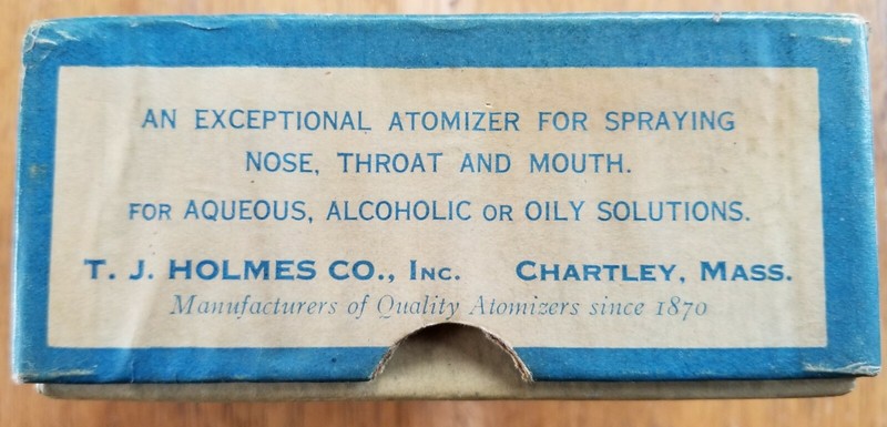 Vintage T.J. Holmes Nasal Atomizer w/Box No. 175 Throat Mouth circa 1930s RARE gallery