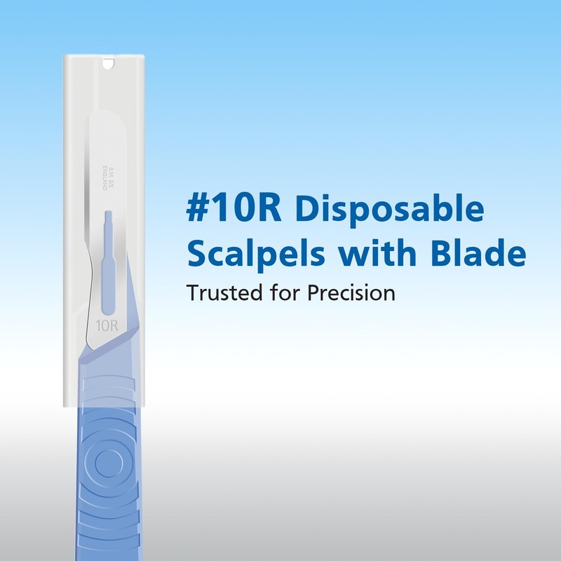Swann Morton #10R Disposable Surgical Scalpel with Blade & Guard - Sterile... gallery