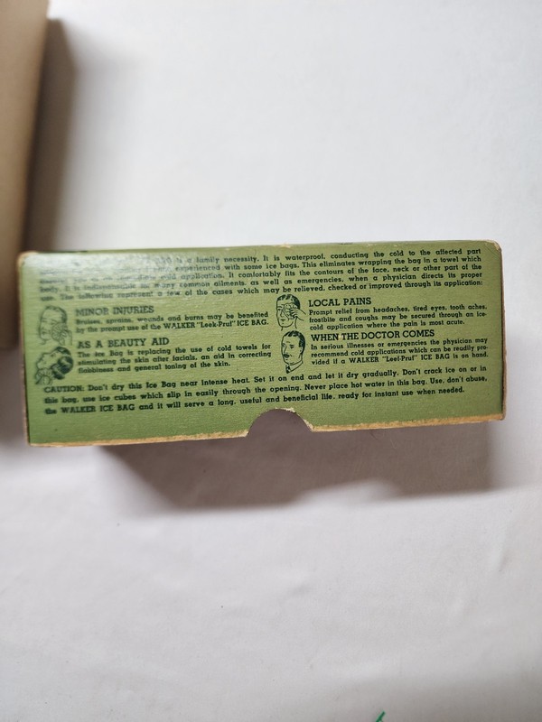 Vintage Collectible Walker Leek-Pruf Ice Bag in Original Box USA Made 1940s Era gallery