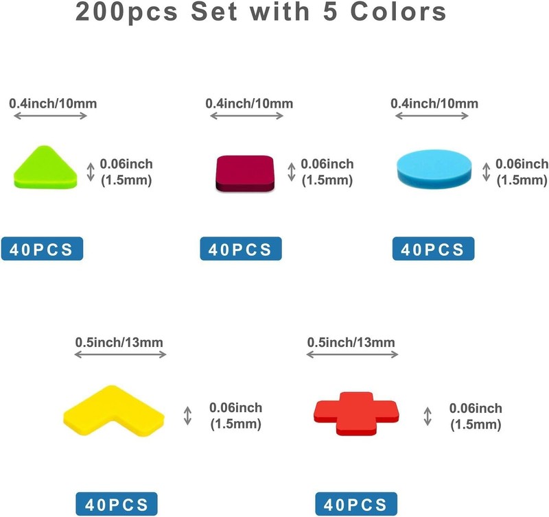 Bump Dots for Visually Impaired 200 Pcs Combo Pack(Yellow&Red&Blue&Purple&Green) gallery