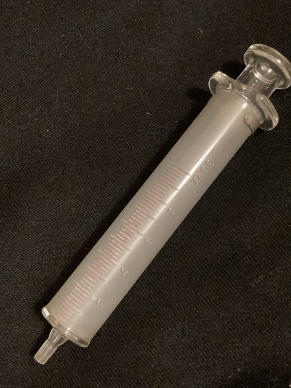 10cc Glass Syringe PROPERTY STATE OF TEXAS Vintage Becton Dickinson & Co. 5613X gallery