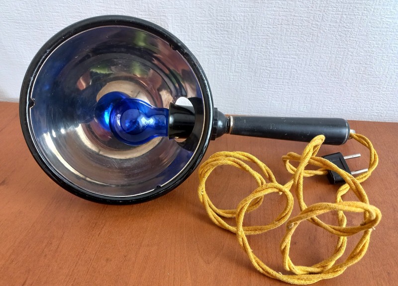 Vintage Soviet Medical Infrared Reflector Lamp for Blue Light Therapy 1990s USSR