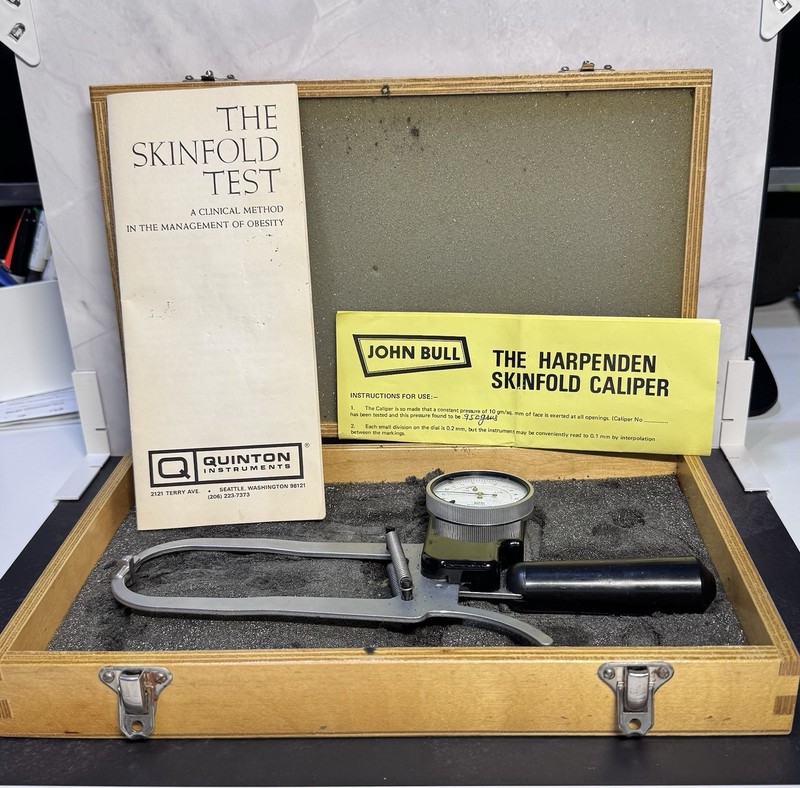 Vintage Harpenden Skinfold Caliper Metal With Case Original Users Manual
