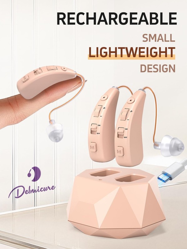 Hearing Aids for Seniors, Rechargeable For Seniors with 2 khaki gallery
