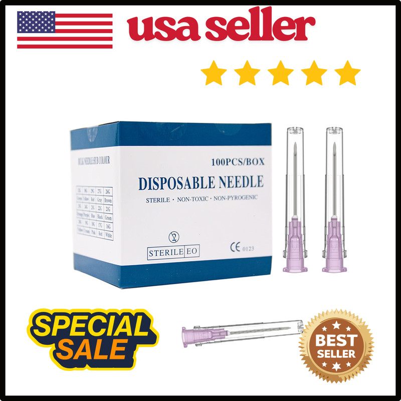 18 Gauge 1 Inch Needle (100Pack),Luer Lock Industrial 18G-1 IN 25mm NEW