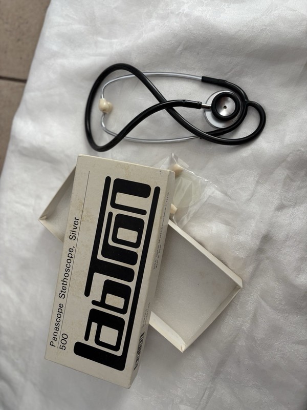RARE Vintage Labtron Panascope 500 Stethoscope – Original Box – Silver Finish