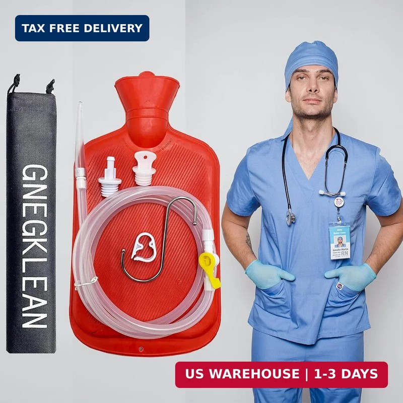 GNEGKLEAN Coffee Enema Bag Kit - 5.0ft Silicone Hose 2L Enemas at Home Water & C gallery