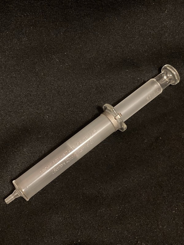 10cc Glass Syringe PROPERTY STATE OF TEXAS Vintage Becton Dickinson & Co. 5613X