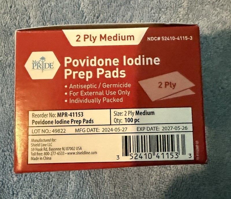 Povidone Iodine Prep Pads For Wounds [Box of 100] - Individually Wrapped Iodi... gallery
