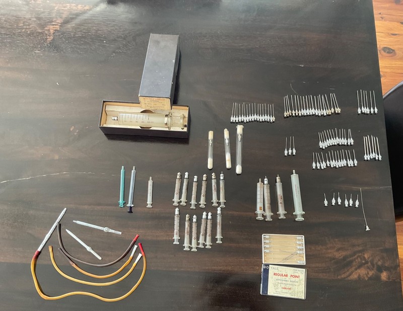 Vintage glass syringes – 50cc to 1cc