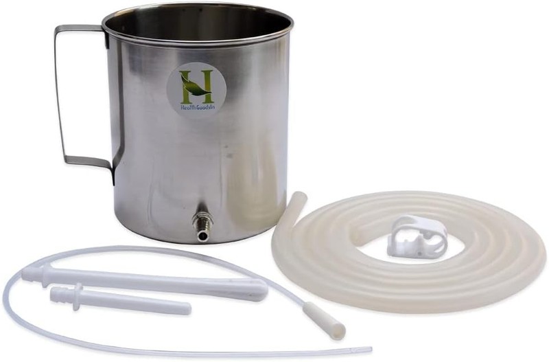 Stainless Steel Enema Bucket 1.5 Quart, Ideal for Home Coffee Silver gallery