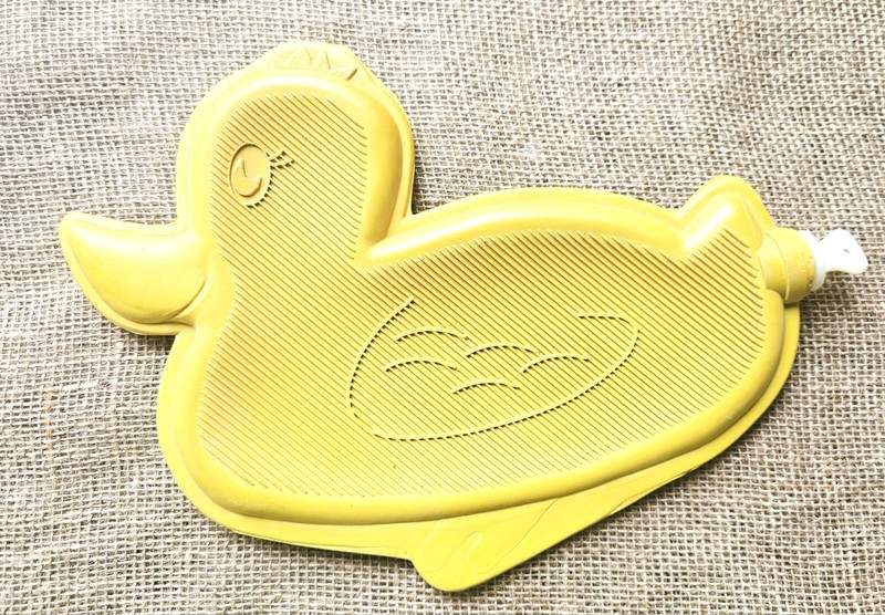 Vintage 1960s Rubber Yellow Duck Hot Water Bottle