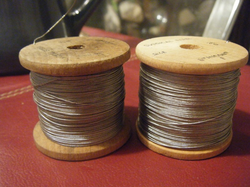Vtg 2 wood spool 26 Gauge Stainless Steel Surgical Wire- 3oz. Spool (4-26) DWWC gallery