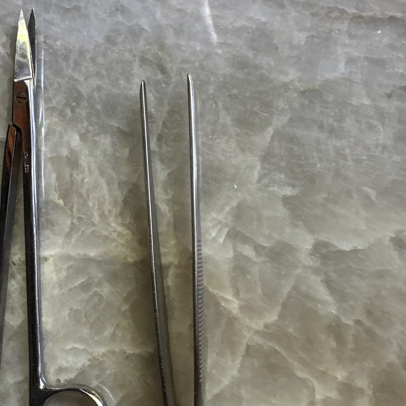 Lot Of 3 Vintage Medical Tools Stainless Tweezers, Hemostatic Forceps, Diss Scis gallery