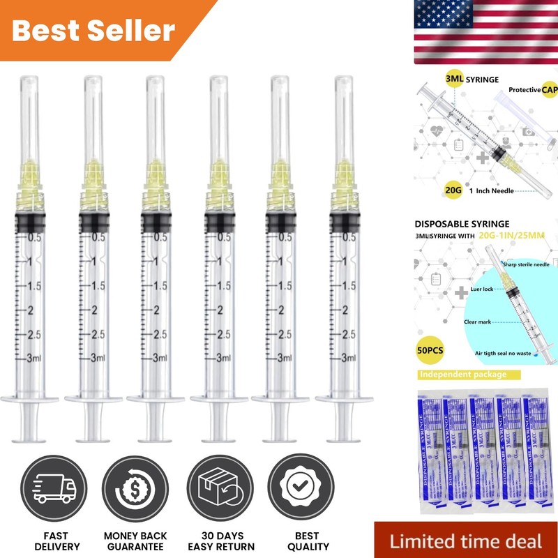 Professional Grade 50 Pcs 3ml 20ga Dispensing Utensils - Sterile and Ready