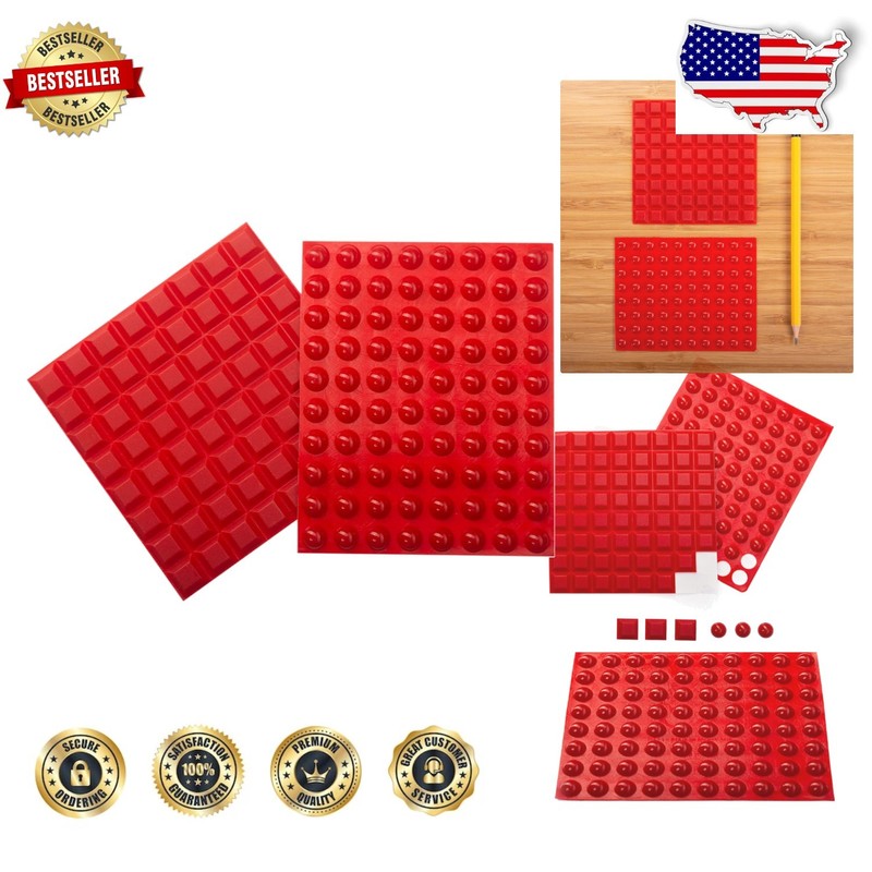 Durable Red Tactile Bump Dots 144pc – Hemispherical/Trapezoid for Accessibility