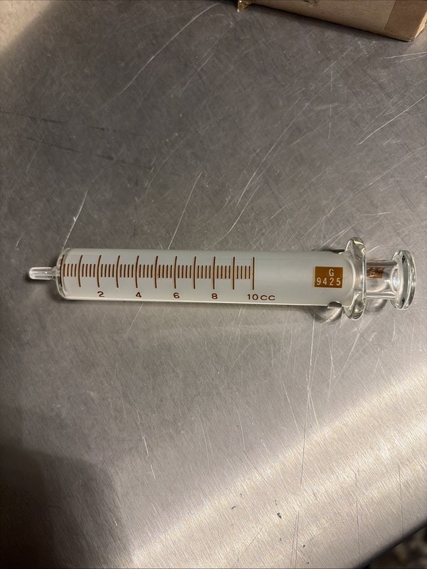 Vintage 10cc Glass Syringe Property of US G9425 1950’s Becton Dickinson gallery
