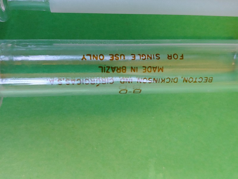B-D Glass Hypodermic 10 cc Syringe Luer Lock. Made in Brazil gallery