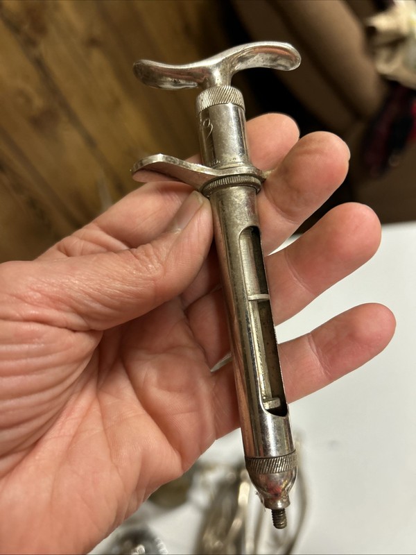Vintage Medical Dental Syringe Stainless Steel - Conducto Brand Collectible Item gallery