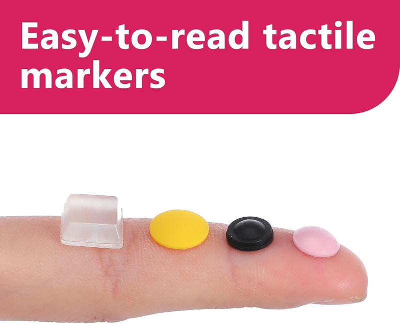 Bump Dots for Visually Impaired,160Pcs Combo Pack (4 Colors) Braille Stickers fo gallery