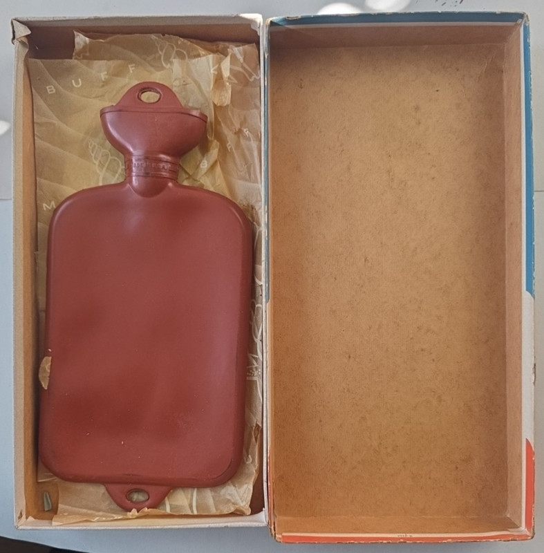 Vintage 1950's BF Goodrich Hot Water Bottle Model #1060 with Box for Baby 9x4.5" gallery