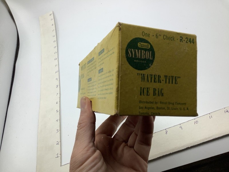 ORIGINAL -- UNUSED old stock -- Rexall Symbol Water Tite ICE BAG in box gallery