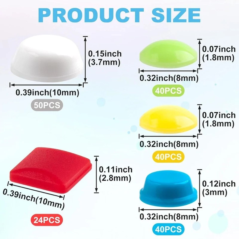 194PCS Bump Dots for Visually Impaired, Yellow, Green, Red, Blue, White gallery