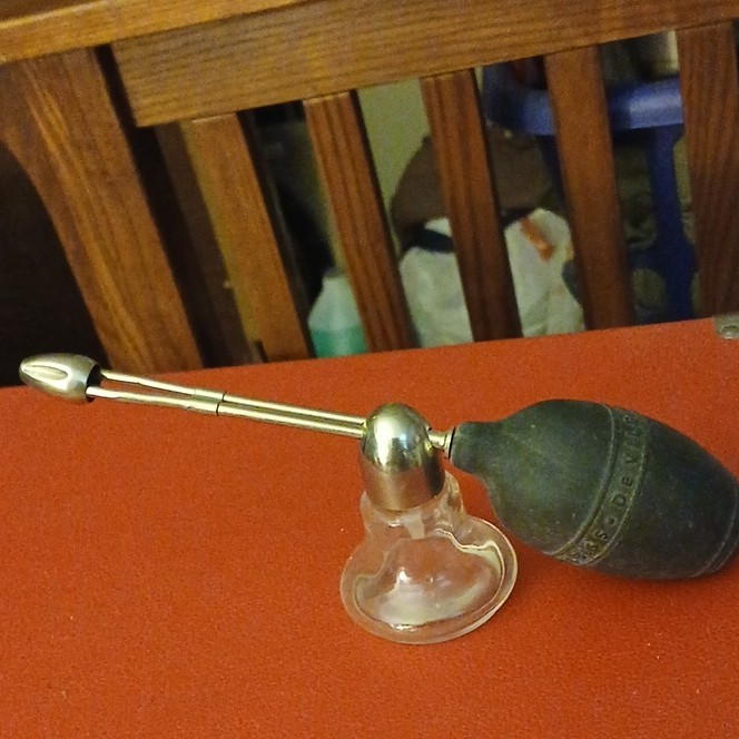 Glass and Metal Medical Atomizer Bulb Syringe Vintage Sprayer Device