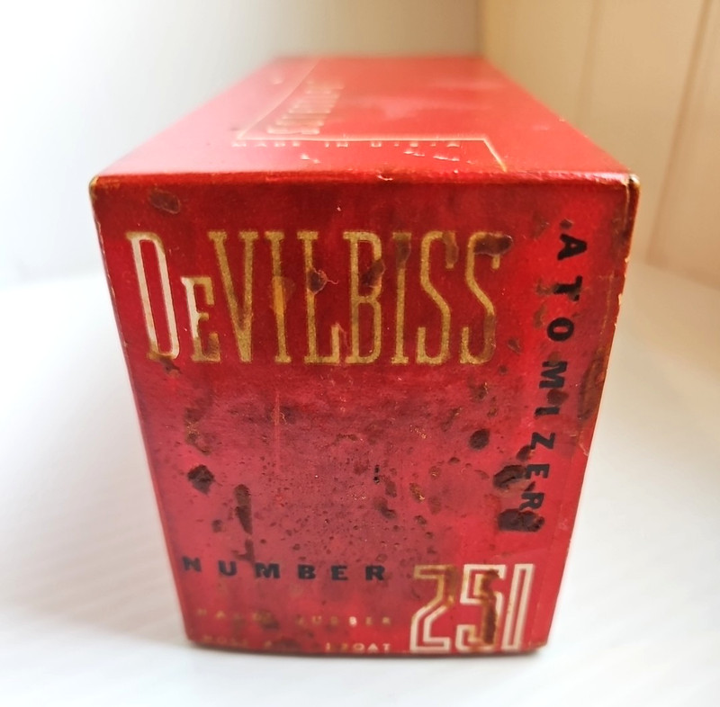 Vintage DeVilbiss No 251 Nose Throat Atomizer Glass Spray Bottle Medical w/ Box gallery