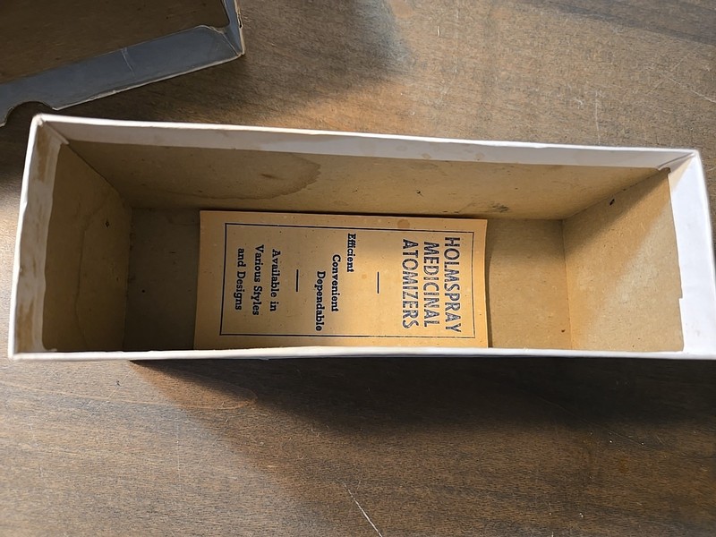 Vintage Holmspray Glass Atomizer #600 in box Apothecary Display Medical Bath Ear gallery