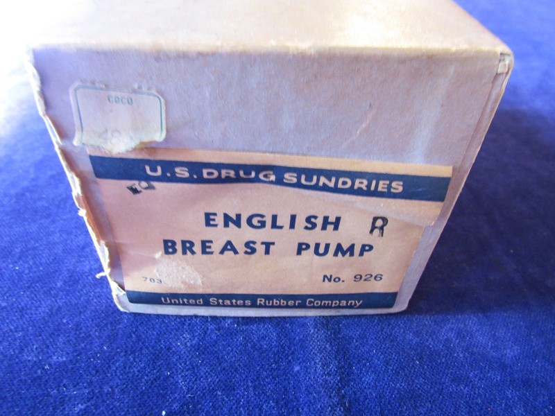 Vintage U.S Drug Sundries English Breast Pump w/Box A56 gallery