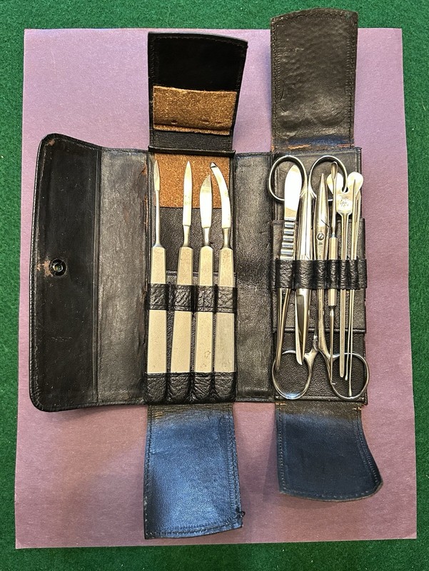 Vintage Doctor’s Pocket Surgical Leather Bound Kit 1920’s