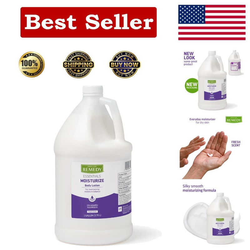 Medline Remedy Essentials Moisturizing Body Lotion (1 Gallon Bottle), 1 Count, F