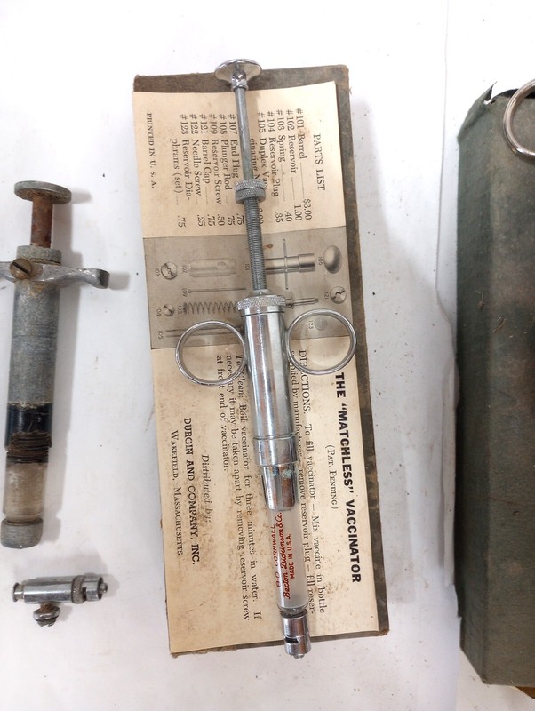 Collection of Vintage Glass/Stainless Hypodermic Syringes - As is gallery