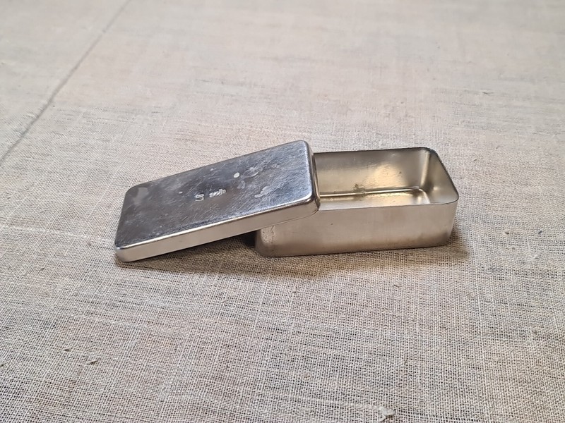 Vintage Soviet chrome medical box. of the USSR of the 1970s
