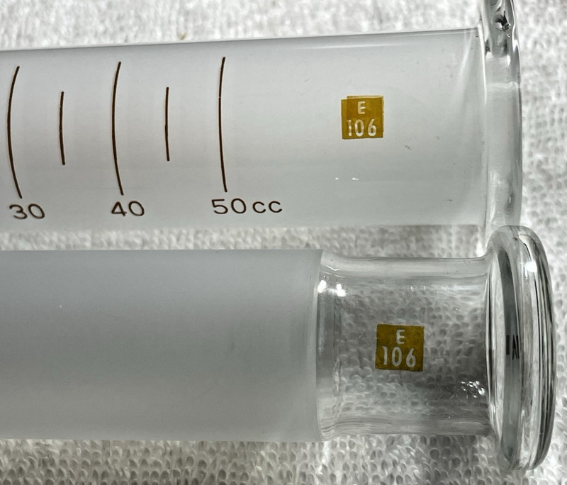 Vintage Becton, Dickinson & Co. 50cc B-D YALE Glass Syringe E106 gallery