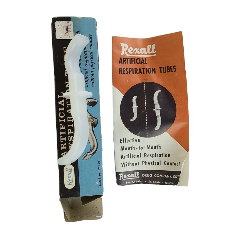 Vintage Rexall Artificial Respiration Tube Child CPR Mouth to Mouth For DISPLAY. gallery
