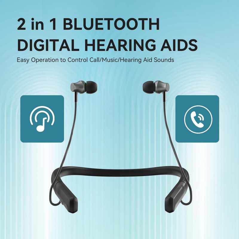 ADCDAC Hearing Aids, Bluetooth Aid for Seniors Adults, Dark Black gallery