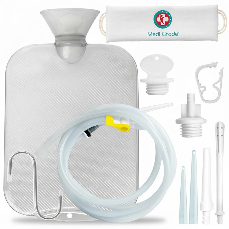 Medi Grade Enema Kit for Adults, 0.53 Gal Capacity – One size, Clear