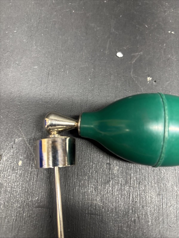 Vintage DeVilbiss Style Metal Atomizer Sprayer Green Squeeze Bulb Barber Medical gallery