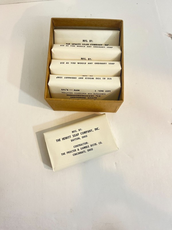 Vintage U.S. Military Surgical Soap August 1962 LOT 1 5/6 bars Not for use gallery