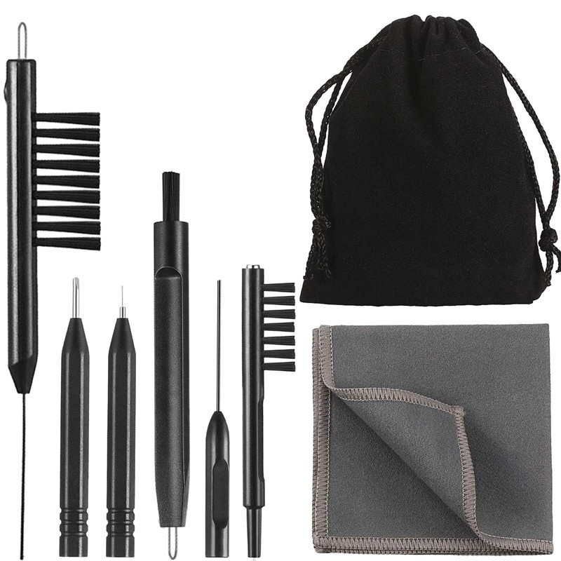 7 Pieces Hearing Aid Cleaning Tools Amplifier 8 Piece Set, Black