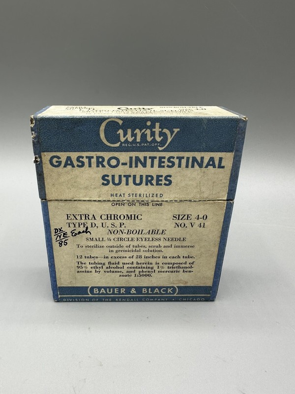 Vintage Curity Medical Display Set w/ 11 Sealed Glass Ampoules c.1950s