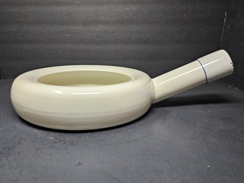 Vintage Swedish Army Hospital Enamelware Bed Pan With Steel Cap By Kockums gallery