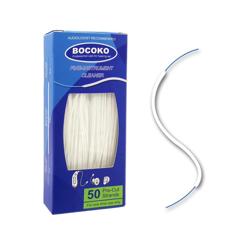 BOCOKO 50 Count Hearing Aid Cleaner Ready-to-Use Stands Effective White