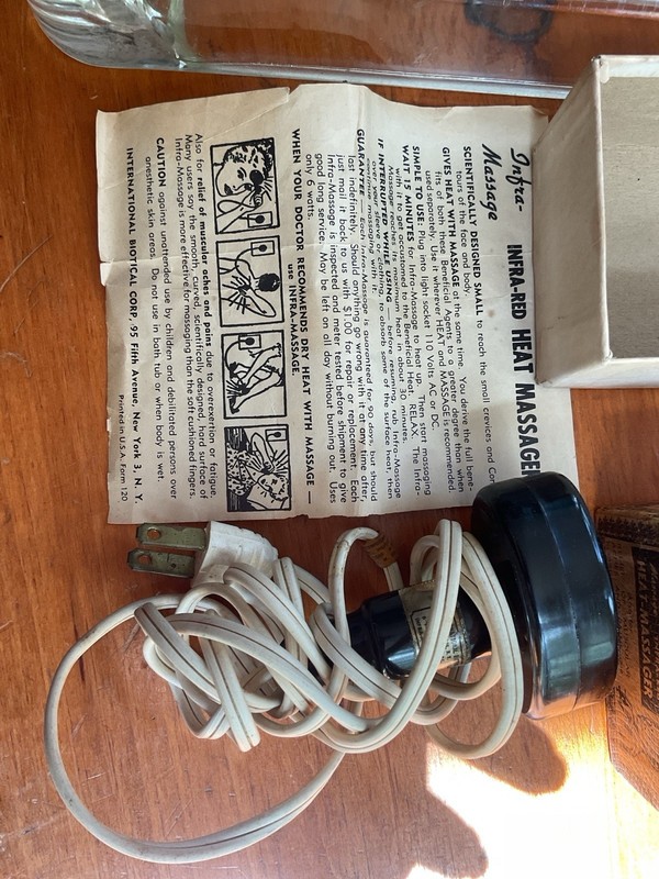 VTG MCM SIBERT Electric INFRA-RED CHARM HEAT MASSAGER W/Box Works! gallery
