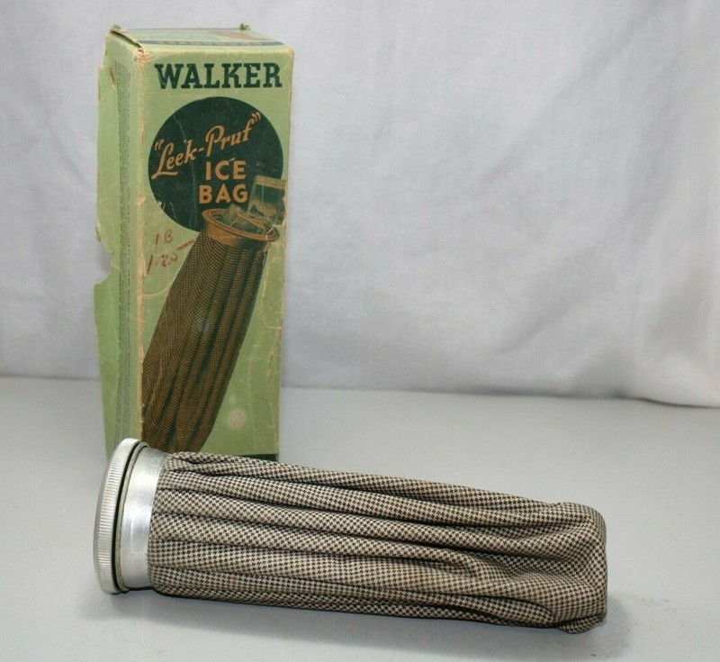 Vintage Collectible Walker Leek-Pruf Ice Bag in Original Box USA Made 1940s Era