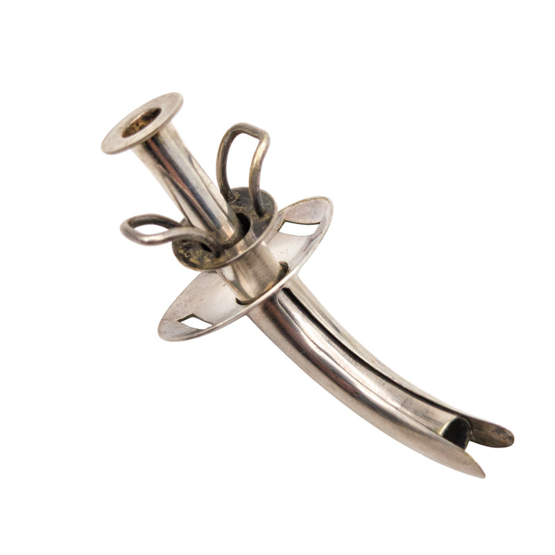 Vintage Silver Pediatric Tracheostomy Cannula & Introducer